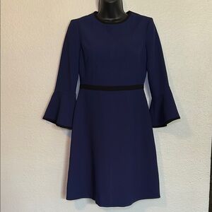 Eliza J Navy Long Sleeve Dress with Flare Cuffs
